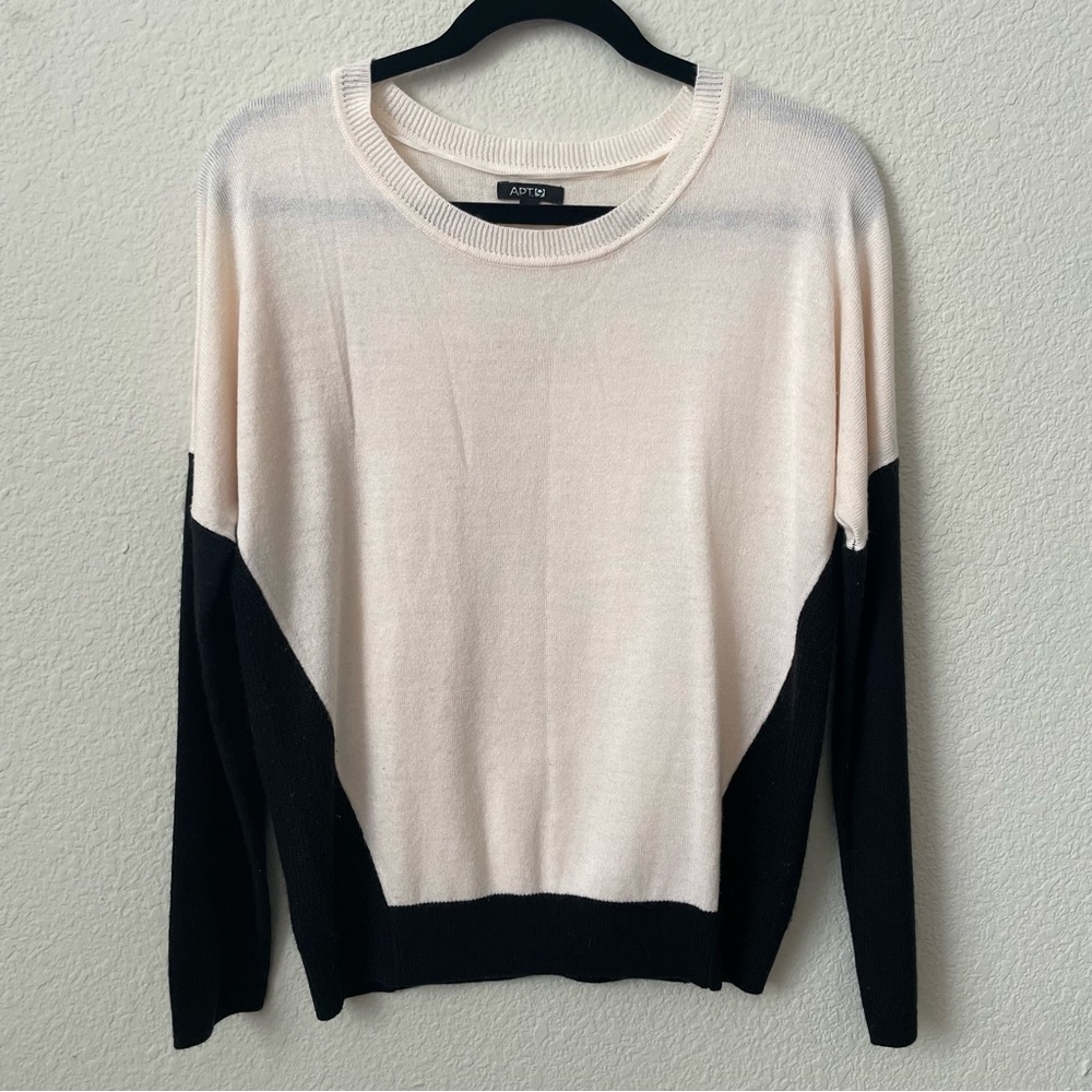 Apt. 9 color block long sleeve sweater light pink & black dolman sleeves small S